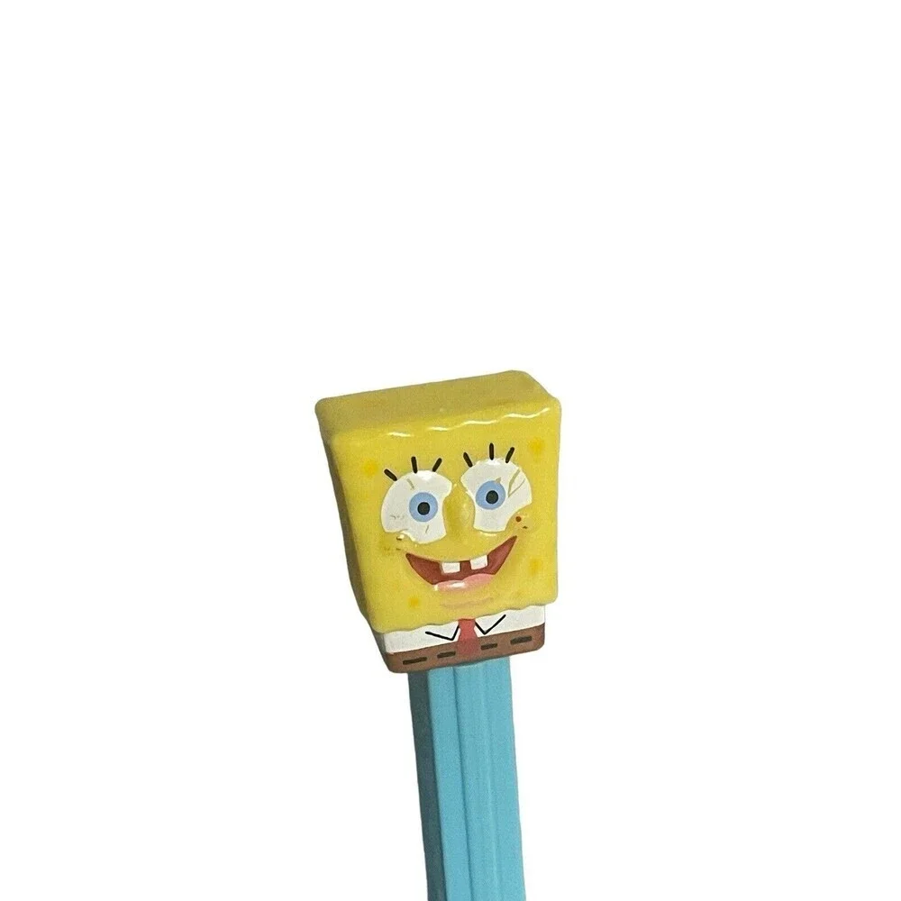 Pez Dispenser 2004 Viacom Sponge Bob Square Pants Blue Body Footed 4 7/8 Hungary